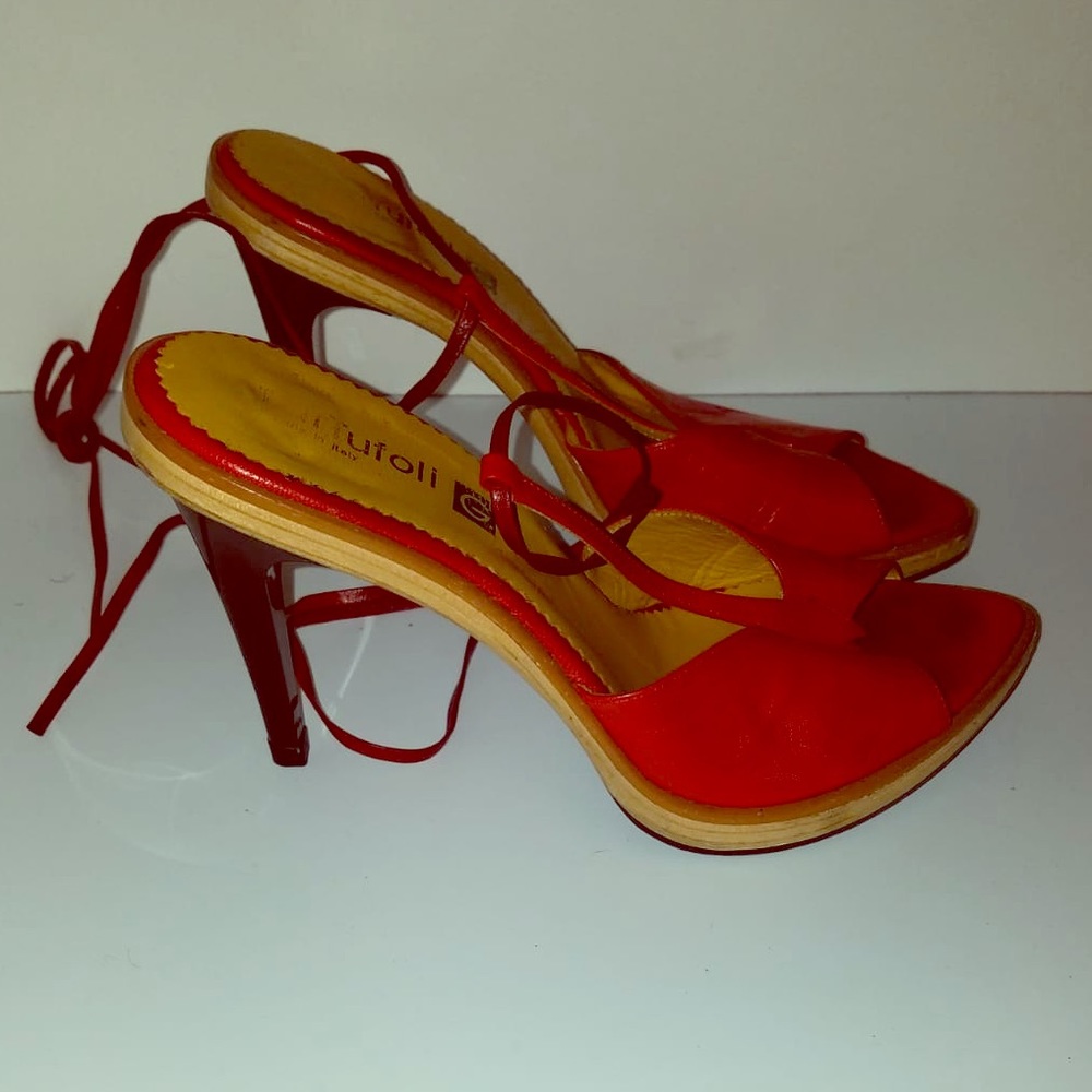 Red Leather Sandals